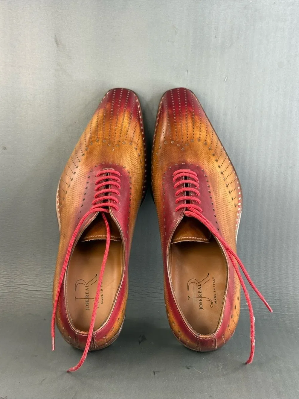 JOSE REAL VELOCE CUOIO ENGLAND OXFORD shoes men’s size 8 (41)